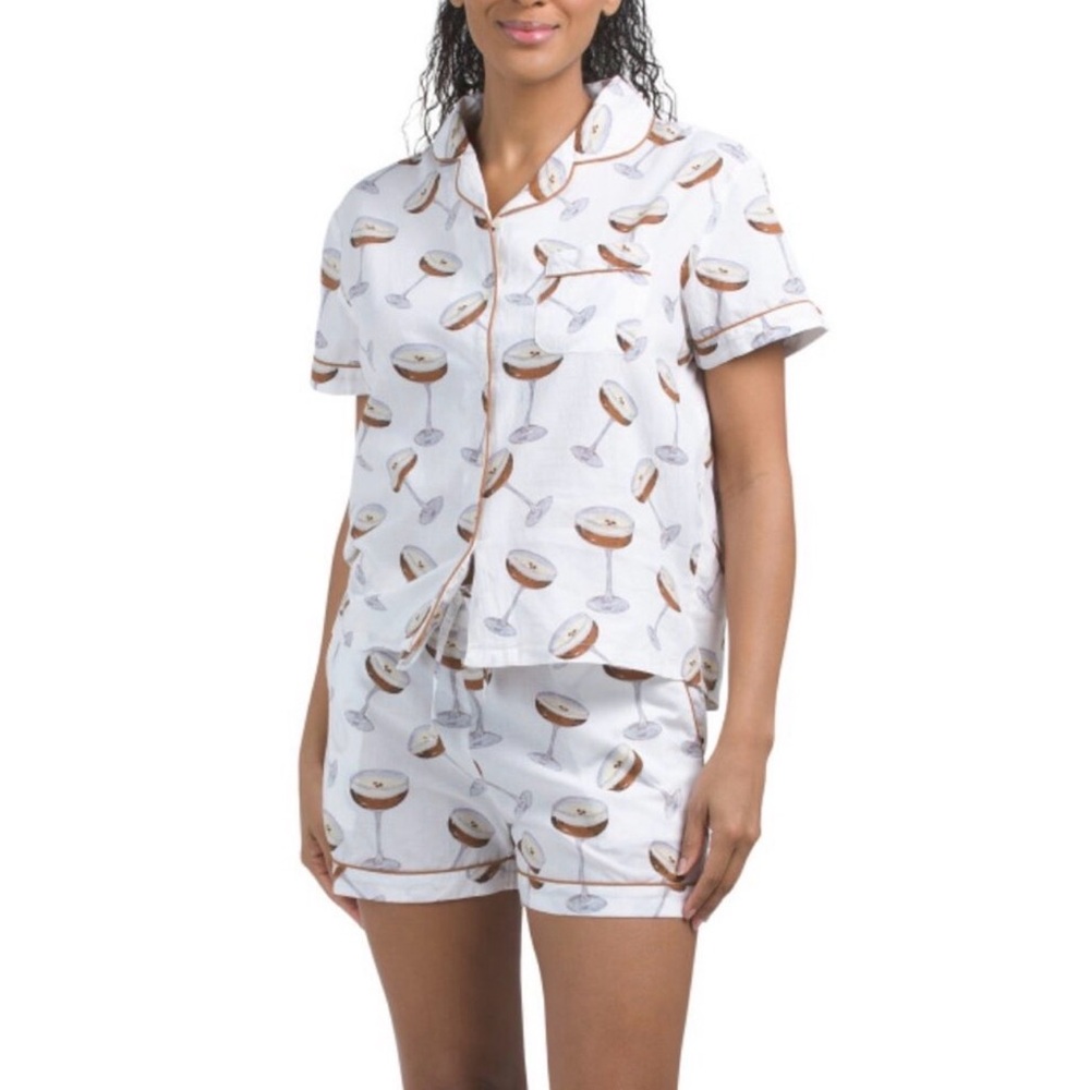 CRAFTED BY MAHOGANY Espresso Martini‎ Print Pajama Set